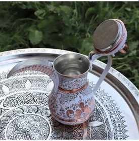 Resim 1,2 Mm Kalın Gülçiçek Bakır Mırra Cezve 900 Ml 