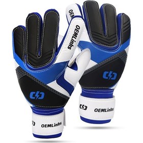 Resim Vkemall Çocuk Kaleci Eldiveni Mavi 7 Numara 17-18cm Lateks+pu Malzeme - Spor Eğitimi Mavi 