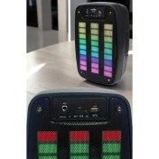 Resim Techno Stock Bluetooth Hoparlör Rgb Işıklı Usb Sd Kart Girişli Taşınabilir 