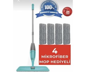 Resim Sprey Mob Bezli Deterjan Hazneli Profesyonel Temizlik Seti, 4 Yedek Bez ile 