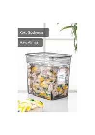 Resim Meleni Home 4'lü Set - 5,5 Litre Jumbo Lena Toz Tablet Deterjan Saklama Kabı - Etiketli Kapaklı Saklama Kutusu 