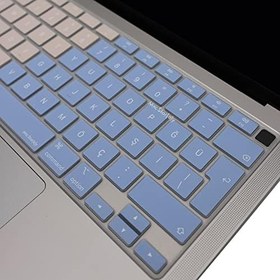 Resim McStorey Türkçe Q Klavye Koruyucu MacBook Air 13 A1932 A2179 A2337 M1 Uyumlu | UK ISO Ters L Enter | Ultra İnce Silikon Keyboard Cover Mavi Pembe 