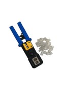 Resim Technozi Rj45 Rj11 Rj12 Cat5 Cat6 Yeni Nesil Konnektör Kolay Sıkma Pensesi + 10 Delikli Jack 