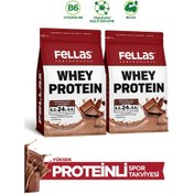 Resim Fellas Whey Protein Tozu 1050 G - Çikolata Aromalı 525 G x 2 Çikolata 