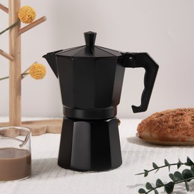 Resim Klasik İtalyan-Amerikan Tarzı Alüminyum Moka Tenceresi - Yeniden Kullanılabilir Filtreli Manuel Espresso Makinesi, Evde Demleme için Mat Siyah Kahve Makinesi, Dayanıklı ve Kolay Temizlenebilir Tasarım, Ocak Üzerinde Kahve Yapma | Klasik Moka Tencere | Isıya Dayanıklı Sap 