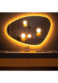 Resim Luce Amber Led'li Lavabo & Banyo Aynası Dokunmatik Sensörlü 120 X 80 Cm Turuncu 