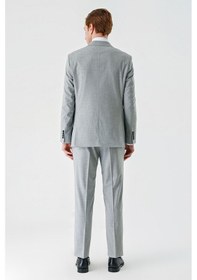 Resim İmza Mono Yaka Çift Yırtmaç 6 Drop Comfort Fit Rahat Kesim Klasik Takım Elbise 1001240102 - Gri 
