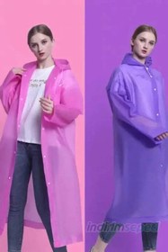 Resim Bayan Yağmurluk Kapüşonlu Pembe Mor 