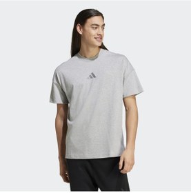 Resim Adidas A Szn Erkek Gri Yuvarlak Yaka Tişört Gri 
