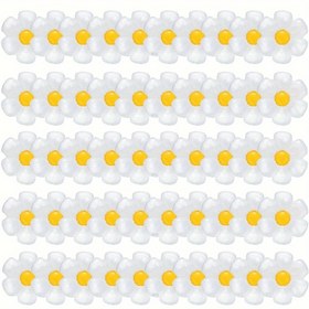 Resim 50 Adet Çiçek Alüminyum Balon - 43.18cm Şarj Edilmemiş Mylar Balonlar, Parti, Doğum Günü, Düğün & Açık Hava Etkinlikleri için, 14+ Yaş 