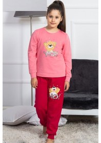 Resim Vienetta Kız Çocuk O Yaka Manşetli Pijama Takım 4027P,3-7 Yaş 