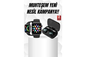 Resim AyrStore Buğz Kaliteli Akıllı Saat ve Kaliteli Bluetooth Kulaklık Anc Özelliği Uzun Pil Ömrü 