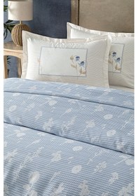 Resim Puffy Bella Çift Kişilik Pike Takımı - Mavi 