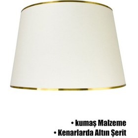 Resim Krem Gold Şeritli Lambader Şapkası Krem 