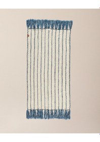 Resim Madame Coco Talmont Saçaklı Kilim - Mavi/beyaz - 65x130 Cm 8684427208861 Çok Renkli 