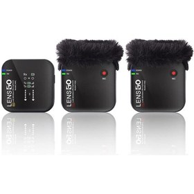 Resim Lensgo Lwm-348c Kablosuz Yaka Mikrofonu 2.4ghz Çiftli Sistem 