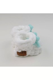 Resim Tosbiq Baby Puffy Patik / Panduf / Hediyelik / Beyaz / 0-12 M / Oeko Tex (organik) Sertifikalı / Alize Örgü 