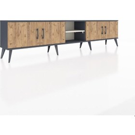 Resim Arges Tv Ünitesi 3 Raflı 4 Kapaklı 220x30x51 Antrasit-çam/aytaşı Atlas Çam/aytası - Antrasıt 