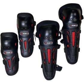 Resim Gear5 Dizlik ve Dirseklik Takımı Plastik Mafsalsız Kırmızı Desen DZ6 