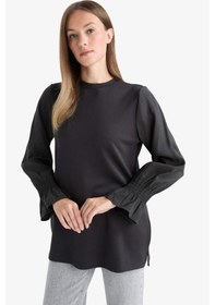 Resim Defacto Regular Fit Bisiklet Yaka Uzun Kollu Tunik F6165ax25auar221 Antrasit 