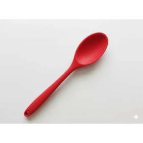 Resim Silikon Kaşık + Silikon Mama Kaşığı 2’li Set - Dayanıklı, Çizmez, Tek Parça Tasarım (Kırmızı) 