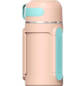 Resim Vagonlife Tkk T2011 1000ml Askılı Bardaklı Pembe Çelik Matara 