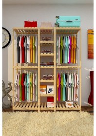 Resim Quatro Jj Açık Ahşap Elbise Dolabı 