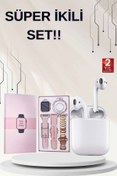 Resim FTA TİCARET 3 Kordonlu Dokunmatik Ekran Akıllı Saat ve 2.Nesil Kablosuz Bluetooth Kulaklık ANC/ENC 