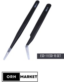 Resim ORH Market Elektronik Hassas Cımbız Seti Antistatik Karbon Fiber Esd-11 Ve Esd-15 Set 