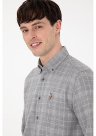 Resim U.s. Polo Assn. Erkek Gri Gömlek Desenli 50297403-vr024 Gri 