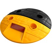 Resim İleri Trafik Cam Kedi Gözlü Mercekli Yol Butonu Siyah-Sarı 