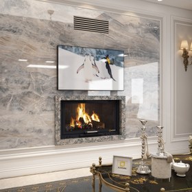 Resim 100 cm Düz Açık Asansörlü Şömine Haznesi 