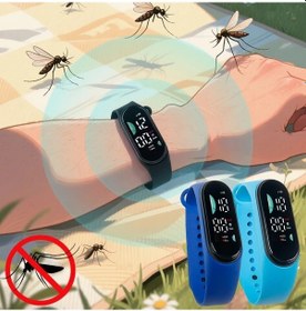 Resim Gaojunshop01 2 Adet Unisex Kamp Saati Koyu Açık Mavi Elektronik Sivrisinek Kovucu Kol Saati Hediye Diğer 