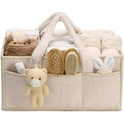 Resim Saplı Bebek Bezi Düzenleyici Çok Bölmeli Geniş Kapasiteli Taşınabilir Bebek Bezi Beyaz 