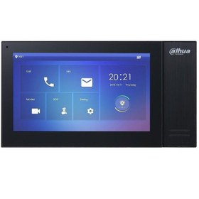 Resim VTH2421FB-P 7" TFT LCD Dokunmatik Ekran Çok Yönlü Mikrofon Villa Tipi İntercom İç Ünite Siyah Kasa 