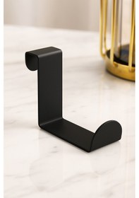 Resim Lunoart Kapı Ve Dolap Arkası Metal Askı Seti 4 Lü Bornoz Havlu Çanta Askılığı Siyah 