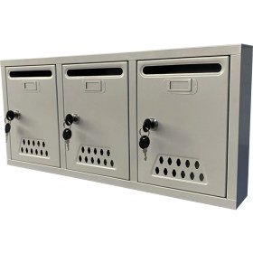 Resim Veta Metal Posta Kutusu 3'lü Gri 