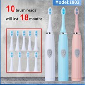 Resim E802 Model Elektrikli Diş Fırçası Seti 10 Diş Fırçası Başlığı ile - Taşınabilir, Pil ile Çalışan Seyahat Diş Fırçası, Tek Tıkla Başlat, 9 Ücretsiz Diş Fırçası Başlığı Dahil, Seyahat Diş Fırçası | Modern Diş Fırçası | Kompakt Diş Fırçası 