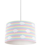 Resim dekomingo RENKLİ ÇİZGİLİ BULUT DESENLİ ÇOCUK VE BEBEK ODASI AVİZE 