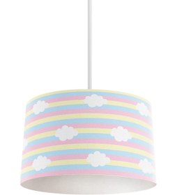 Resim dekomingo RENKLİ ÇİZGİLİ BULUT DESENLİ ÇOCUK VE BEBEK ODASI AVİZE 