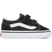 Resim Vans Old Skool V Siyah Bebek Süet Kanvas Yürüyüş Ayakkabısı VN000D3YBLK1 