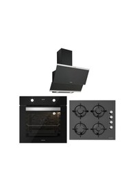 Resim Silverline BO6502B02 - CS5349B01 - 3420 Classy 60 Siyah Cam Ankastre Set 