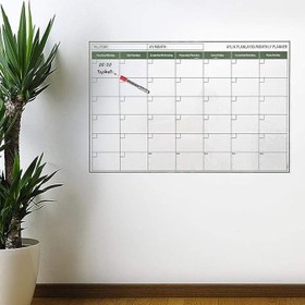 Resim Manyetik Yapışkanlı Bir Aylık Program Planlayıcı Akıllı Statik Duvar Takvimi 1. SINIF KALİTE 85x56 cm 