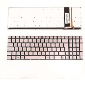 Resim Asus Uyumlu N750JK Klavye - Türkçe Gümüş Gri - Işıklı 