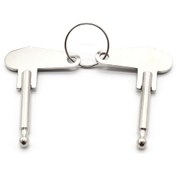 Resim Yuntech01 Tractor, Vinç, Kamyon Ve Ekskavatör İçin 2 Adet Metal Ateşleme Anahtarı - Gümüş Renk, 60 Mm Uzunluk 