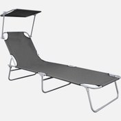 Resim Sunfun Metal Katlanabilir Şezlong Gri 