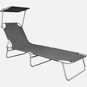 Resim Sunfun Metal Katlanabilir Şezlong Gri 