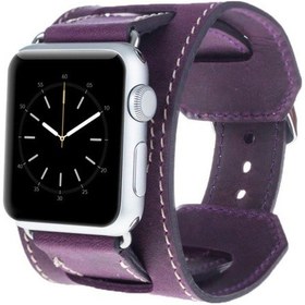 Resim Bouletta iOS Uyumlu Watch Deri Kordon 42-44-45Mm Cuff Mor 