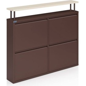 Resim Ceha Tablalı 4'lü Metal Ayakkabılık - Kahverengi K.AYK-2.4/J/P 8317 