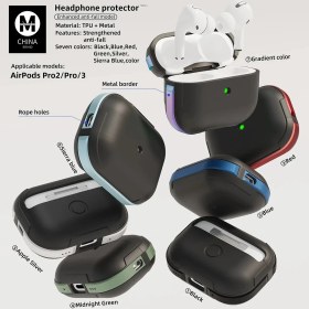 Resim Movenchy Airpods Pro 2 (2.nesil) Mo-A8 Armor Kılıf - Kırmızı Nemere 